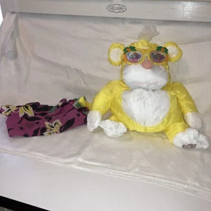 Vintage fisher Price Puffalump Plush Yellow Monkey Nylon Toy Wild Things Glasses - Picture 1 of 6