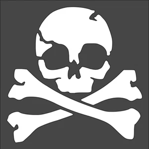 1- 8x8 inch Stencil, (NA-52) Skull Crossbones (6mil) - Picture 1 of 2
