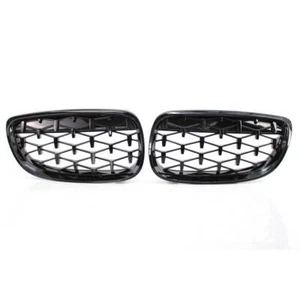 2X Diamant Nieren Kühlergrill Glanz Schwarz Für BMW 3er E92 E93 Coupe 2006-2010 - Picture 1 of 9