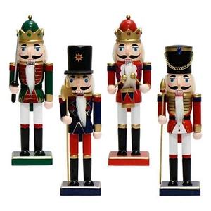 Wooden Nutcracker Christmas Decoration Crafts Ornament Nutcracker Figurine - Picture 1 of 29