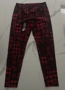 POLO RALPH LAUREN GIRLS RED PLAID HOLIDAY LEGGINGS, NWOT 12/14 - Picture 1 of 3
