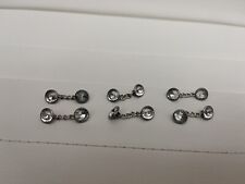 4x sets of new ladies diamante ended cufflinks chains cuff links double cuff
