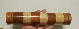 BROKEN Vintage Hand Crafted Kaleidoscope from India Wooden Has Glass Pieces 7.5" - Picture 1 of 11