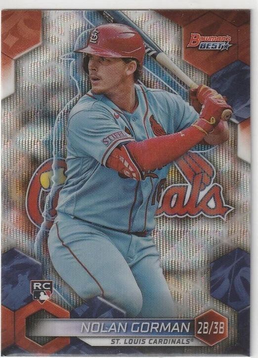2023 BOWMAN'S BEST WAVE REFRACTOR ROOKIE #29 CARDINALS - NOLAN GORMAN