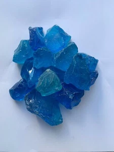 Crystal Turquoise Fire Glass, Large, Gas Fire Pits, Gas Fireplace, Landscape - Imagen 1 de 2