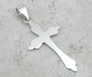 EINZIGARTIGER HOCHGLANZPOLIERTER GERIFFELTER KREUZANHÄNGER STERLINGSILBER Stil # p0422 - Bild 1 von 1