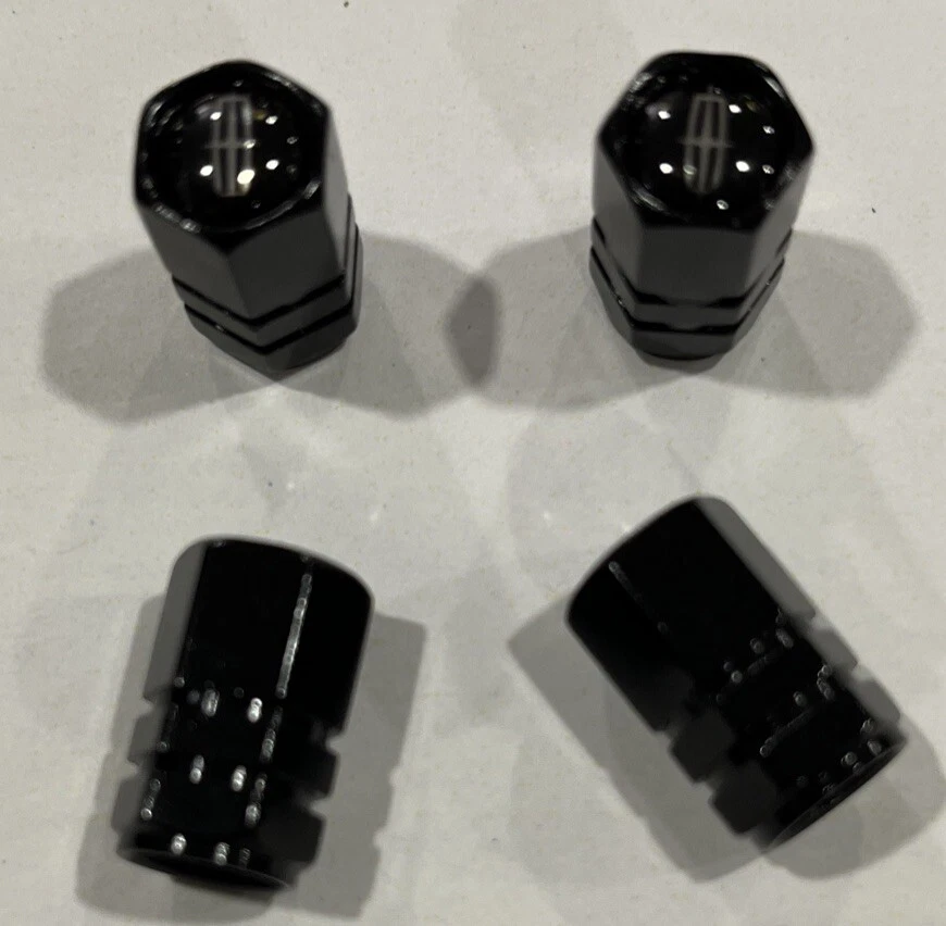 Juego de 4 tapas universales de vástago de válvula de aire para neumáticos cubierta antipolvo - cromo negro - Lincoln Foto 1 de 1