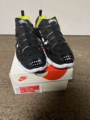 Stussy x Nike Air Zoom Spiridon Kukini Cage 2 Black CJ9918-001 Size 4 Men's NEW! - Image 1 of 4