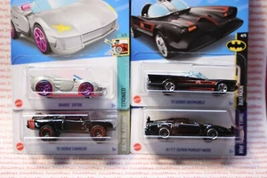 2022 Hot Wheels LOT OF 4 Character Lot Barbie Batman KITT Fast & Furious FREE - Picture 1 of 9