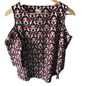 Top de mujer Chico "tacones altos estampado" hombro frío talla 0 rojo negro blanco - Imagen 1 de 6