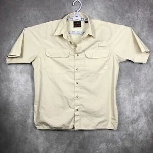 Wrangler Shirt Mens Large Beige Gorpcore Fishing Hiking Outdoors Casual Pocket - Picture 1 of 11