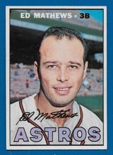 1967 Topps Ed Mathews Card #166 ATLANTA BRAVES Centered EX-MT+