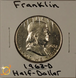 1963-D Franklin Half Dollar (.900 Silver) Mint State Condition - Picture 1 of 2