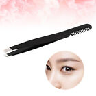 Stainless Steel Eyelash Extension with Brush Comb (Black)