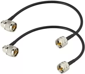 2pcs PL-259 Jumper Cable UHF Male Cable RG58 12" For Antenna Analyzer Dummy Load - Picture 1 of 6