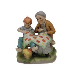 Lefton Großmutter und Enkel Quilt 7854 Figur - Bild 1 von 8