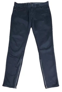 BEN SHERMAN Jeans Women’s 27/32 Black Siouxsie Zipper Ankles Slim Moto Pants EUC - Picture 1 of 24