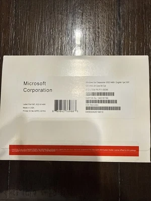 Kit DVD para centro de datos Microsoft Windows Server 2022 24 núcleos + LICENCIA DE PRODUCTO 1PK Foto 1 de 4
