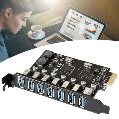 Scheda PCIE USB 3.0, 7 Porte PCI Express a USB Scheda di Espansione Scheda Adattatore - Immagine 1 di 4
