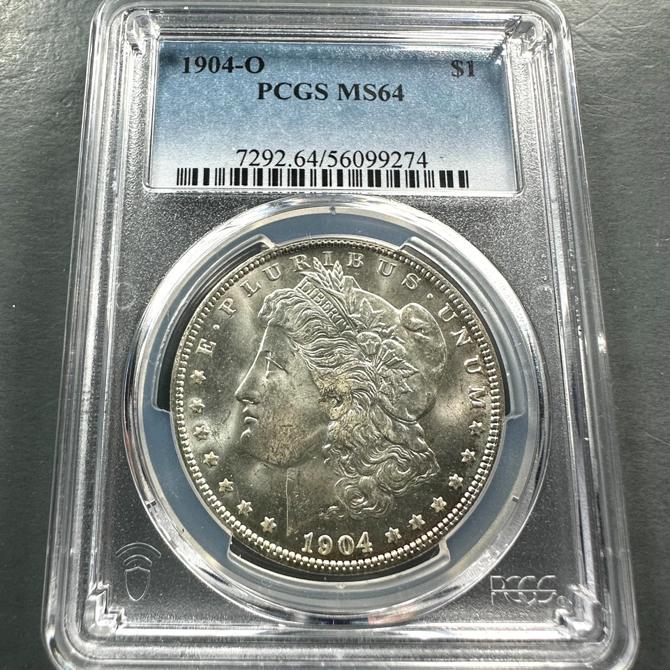 Dólar de plata Morgan 1904-O $1, graduación profesional MS64 (87213) Foto 1 de 2
