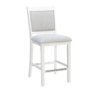Linon Home Decor Mazie 25.5 in. Seat Height White Full Back Wood Frame Counter - Picture 1 of 9