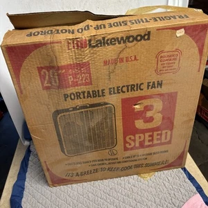 New NIB Lakewood 20" 3-Speed Box Fan Model P-223 Original Box Works Great!! - Picture 1 of 18