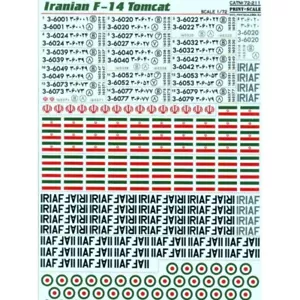 Stampa scala 72-211 decalcomania aereo 1:72 iraniano F14 Tomcat il set completo 2foglie - Foto 1 di 24