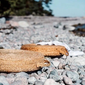 Jute Hand Braided natural floor-pallet cushion 60 x 60 x 20 cm - Picture 1 of 4