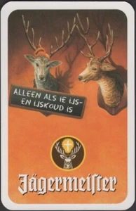 Spielkarten Einzelkarte alt Vintage * JAGERMEISTER * Werbung ALKOHOLGETRÄNK - Bild 1 von 3