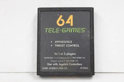 64 Tele-Games Asteroids Sears Atari 2600 1980 Cart Only - Image 1 of 2