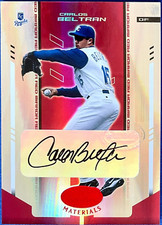 060/100 "MIRROR RED" Carlos BELTRAN Autograph 2004 Leaf Certified Materials Auto