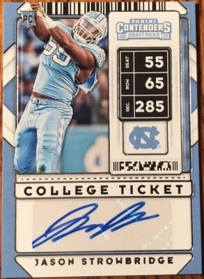 2020 Panini Contenders Draft Picks Rookie Autograph Jason Strowbridge #286 - Image 1 of 2