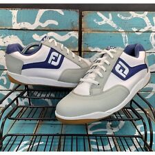 NEW FootJoy FJ Originals Spikeless Men's 7.5M White Gray Leather Golf Shoes