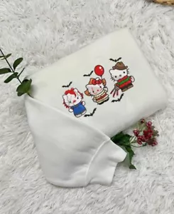 Hello Kitty Horror Movie Friends Custom Embroidered Sweatshirt/Hoodie - Picture 1 of 3