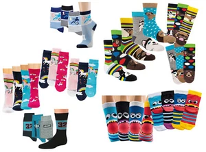 Kinder-Baumwoll-Söckchen mit lustigem Motiv, 3er Pack - Bild 1 von 15