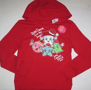 NWT Justice Girls Dear Santa Cookies & Milk X-Mas Hoodie Sweatshirt UPick Sz NEW - Picture 1 of 3