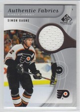 2005-06 UD SPGU SIMON GAGNE JERSEY Authentic Fabrics AF-SG Sp Game Used Flyers