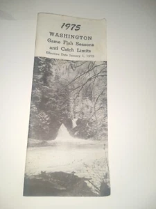 1975 Washington State Game Fish Seasons and Catch Limits Booklet Pamphlet - Picture 1 of 5