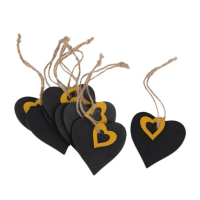 10pcs mini heart shape hanging wooden board gift price tags heart board pendants - Image 1 of 4