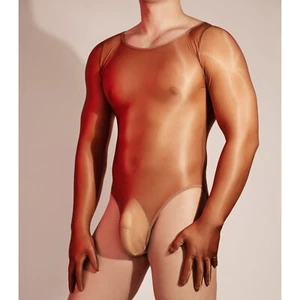 Body uomo gatto singolo lingerie traspirante manica lunga body olio trasparente - Foto 1 di 72