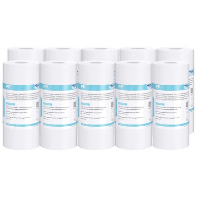 5 Micron 10"x4.5" Big Blue Sediment Water Filter Whole House Cartridges 10 Pack - Image 1 of 4