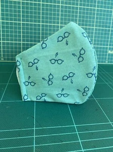 Harry Potter Green Lightning Scar Glasses Hogwarts Adult Face Mask Handmade 44 - Picture 1 of 6