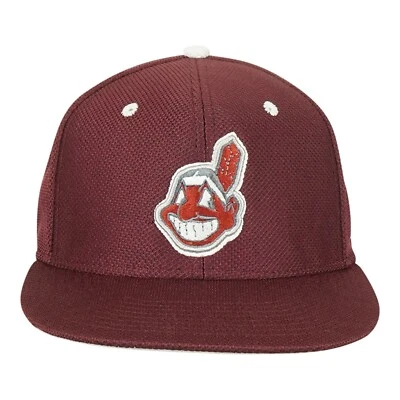 Chapéu Adidas unissex marrom Climalite ajuste elástico Cleveland Indians MLB - Imagem 1 de 3