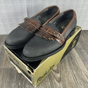 FootJoy Dress Walkers Loafers Mens Size 11.5 A Narrow Nubuck Leather Buckle VTG - Picture 1 of 21