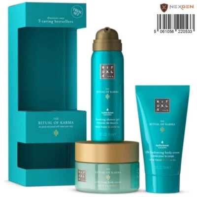 RITUALS Pflege-Geschenkbox von Ritual of Karma,3-teilig Probierset,Duschgel+Creme+ Scrub