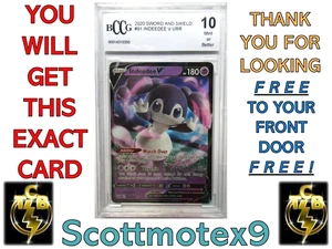 2020 Pokemon SWARD and SHIELD #91/202 Indeedee V URR HP 180 BCCG 10 Mint - Picture 1 of 7