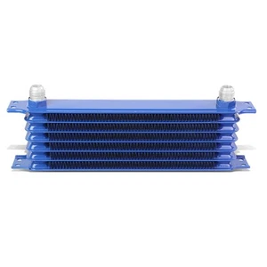 Universal 7 Row AN10 Engine Transmission Oil Cooler + Filter Relocation Kit Blue - Picture 1 of 6