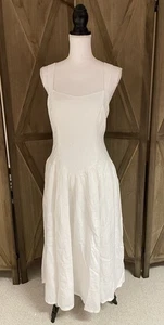 Midikleid Damen L Leinen Balu-Form Taille weiß (neu) dehnbarer Rücken - Bild 1 von 15