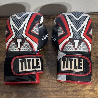 Guantes de entrenamiento Title Boxing Apollo de espuma infundida 14 OZ negro rojo blanco nuevos⭐️⭐️⭐️⭐️ Foto 1 de 3