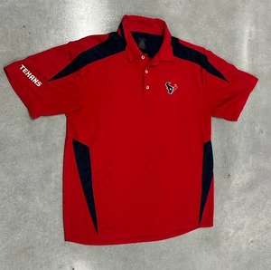 Reebok Houston Texans NFL Polo Shirt Men’s Large Red Navy Short Sleeve - Picture 1 of 4